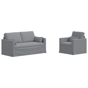 vidaXL Ensemble de Canap&eacute;s 2 pc Gris clair tissu