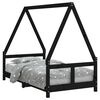 vidaXL Cadre de lit pour enfant noir 80x160 cm bois de pin massif