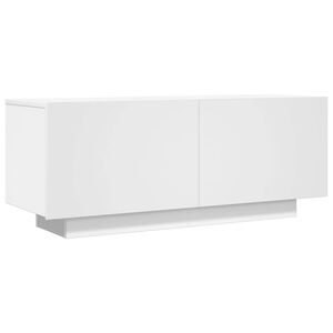 vidaXL Meuble TV Blanc 100x35x40 cm Agglom&eacute;r&eacute;