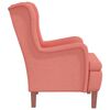 vidaXL Fauteuil avec pieds en bois massif d'h&eacute;v&eacute;a Rose Velours
