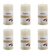 Bolsius Bougies parfum&eacute;es pilier c&ocirc;tel&eacute; 6 pcs 120x58 mm Vanille