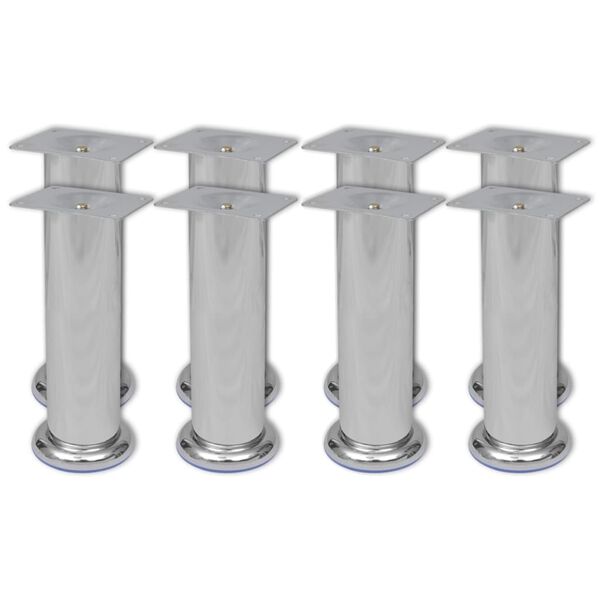 vidaXL Pieds ronds de canap&eacute; 8 pcs Chrome 180 mm