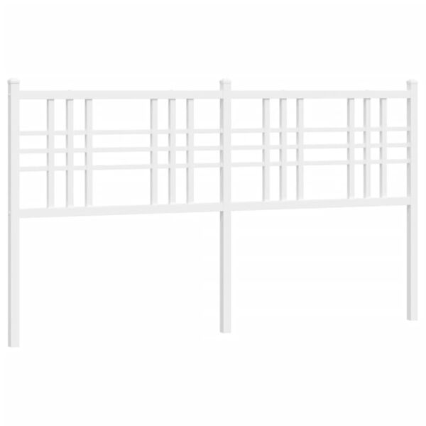 vidaXL Tête de lit métal blanc 150 cm