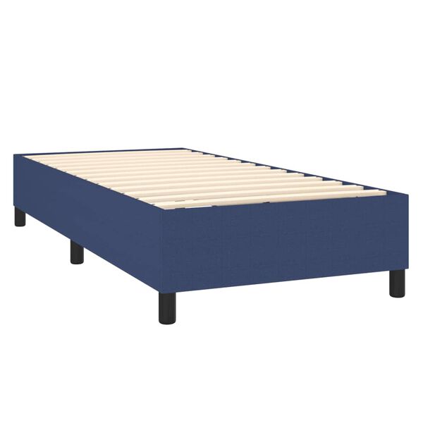 vidaXL Sommier &agrave; lattes de lit avec matelas Bleu 90x190 cm Tissu