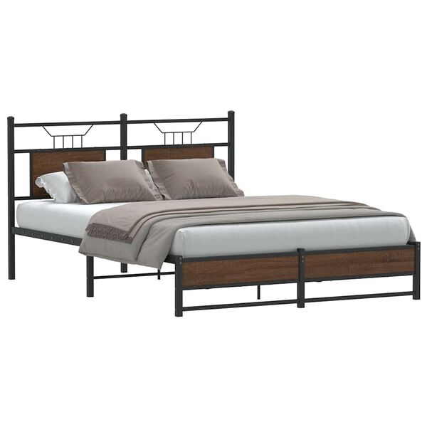 vidaXL Cadre de lit sans matelas ch&ecirc;ne marron 150x200 cm