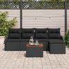 vidaXL Ensemble de canapé de jardin 6 pcs Noir