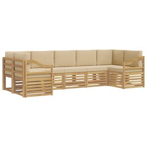 vidaXL Ensemble de canap&eacute; d'angle 7 pcs Blanc et Beige