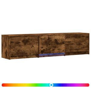 vidaXL Meuble TV avec LED 165 x 34 x 40 cm Ch&ecirc;ne Fum&eacute;