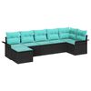 vidaXL Ensemble de canap&eacute; de jardin avec stockage 7 pcs Noir polyrotin