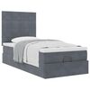 vidaXL Cadre de lit ottoman avec matelas gris fonc&eacute; 100x200 cm velours