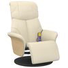 vidaXL Fauteuil inclinable de massage et repose-pieds cr&egrave;me similicuir