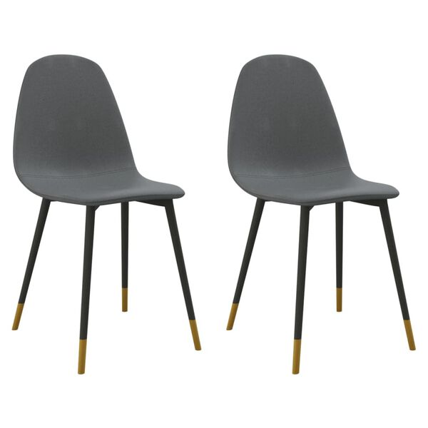 vidaXL Chaises &agrave; manger lot de 2 gris clair tissu