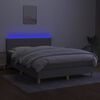vidaXL Sommier &agrave; lattes de lit et matelas et LED Gris clair 140x190 cm