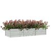 vidaXL Lit surélevé de jardin 240x80x45 cm Acier galvanisé Argenté