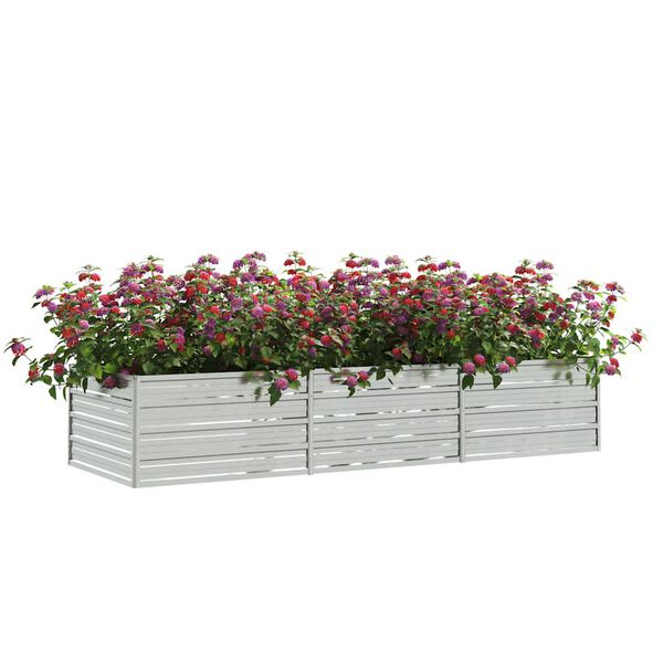 vidaXL Lit surélevé de jardin 240x80x45 cm Acier galvanisé Argenté
