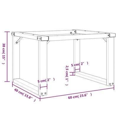 vidaXL Pieds de table basse cadre en O 60x40x38 cm fonte