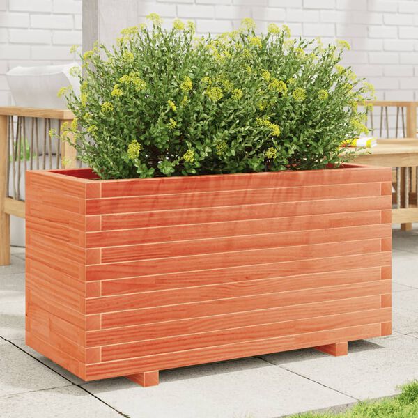 vidaXL Jardini&egrave;re cire marron 90x40x49,5 cm bois de pin massif