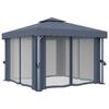 vidaXL Tonnelle avec rideau 3x3 m Anthracite Aluminium