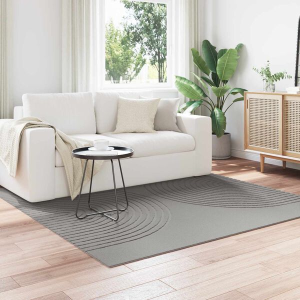 vidaXL Tapis de surface Carr&eacute; HUARTE Gris 200 x 200 cm Polyester