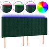 vidaXL T&ecirc;te de lit &agrave; LED Vert fonc&eacute; 183x16x118/128 cm Velours
