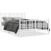 vidaXL Cadre de lit m&eacute;tal sans matelas et pied de lit blanc 120x200 cm