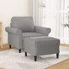 vidaXL Fauteuil avec repose-pied Gris clair 60 cm Tissu