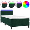 vidaXL Sommier &agrave; lattes de lit avec matelas et LED Vert fonc&eacute; 80x200cm