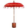 vidaXL Parasol balinais avec base 260 Rouge et brun 190 x 190 x 295 cm
