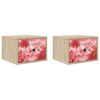 vidaXL Cabinet de chevet mural AACHEN 2 pc Ch&ecirc;ne Sonoma