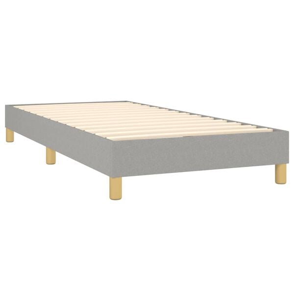 vidaXL Sommier &agrave; lattes de lit avec matelas Gris fonc&eacute; 80x200 cm Tissu