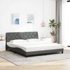 vidaXL Cadre de lit avec LED sans matelas gris fonc&eacute; 180x200 cm tissu