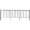 vidaXL Cl&ocirc;ture de jardin avec arceau en acier 504 x 150 cm Noir