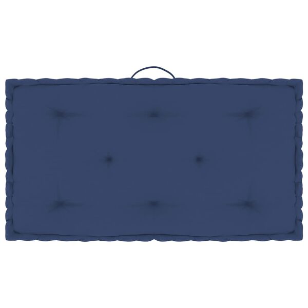 vidaXL Coussin de plancher palette Bleu marine clair 73x40x7 cm Coton