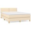 vidaXL Sommier &agrave; lattes de lit avec matelas Cr&egrave;me 140x200 cm Tissu