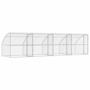 vidaXL Kennel pour Chiens 4 pc Argent&eacute; 8 x 2 x 2 m Acier galvanis&eacute;