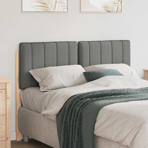 vidaXL T&ecirc;te de lit capitonn&eacute;e Marron et gris clair 120 cm Pin massif
