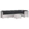 vidaXL Canap&eacute; de Jardin 6 Places avec Coussins Aspect Rattan PP Blanc
