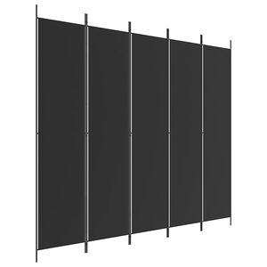 vidaXL Cloison de s&eacute;paration 5 panneaux Noir 250x220 cm Tissu