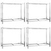 vidaXL Porte-pneus &agrave; 2 niveaux 4 pcs Argent&eacute; 110x40x110 cm Acier