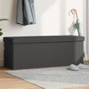 vidaXL Banc de rangement pliable gris fonc&eacute; faux lin