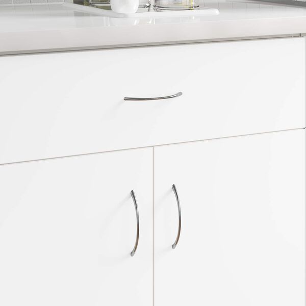 vidaXL Poign&eacute;e 2 pcs Argent&eacute; 107 x 3.6 x 23 mm Acier inoxydable