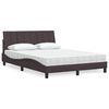 vidaXL Lit avec matelas Hanko marron fonc&eacute; 140x190 cm tissu