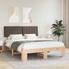 vidaXL Cadre de lit avec t&ecirc;te de lit rembourr&eacute;e Taupe 160 x 200 cm