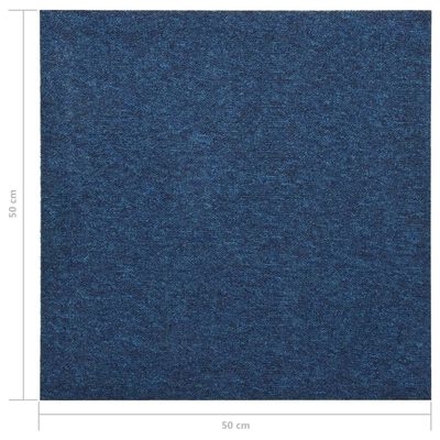 vidaXL Dalles de tapis de sol 20 pcs 5 m² 50x50 cm Bleu foncé