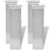 vidaXL Pieds de canap&eacute; 4 pcs Argent 38 x 38 x 180 mm Fer