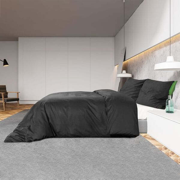 vidaXL Ensemble de housse de couette Noir 260x240 cm Microfibre légère