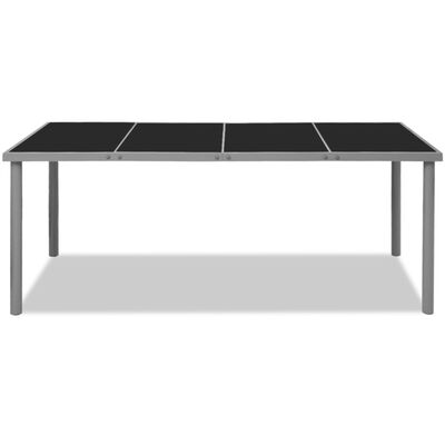 vidaXL Table de jardin 190x90x74 cm Noir Acier