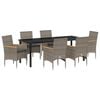 vidaXL Ensemble de salle &agrave; manger pour jardin 7 pcs Gris polyrotin