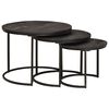vidaXL Tables basses gigognes 3 pc Noir 54 x 54 x 40 cm