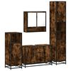 vidaXL Ensemble meubles salle de bain 4 pcs ch&ecirc;ne fum&eacute; bois ing&eacute;nierie